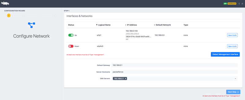 Detect management interface