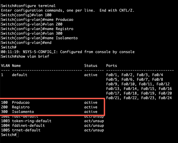 Criando VLANs